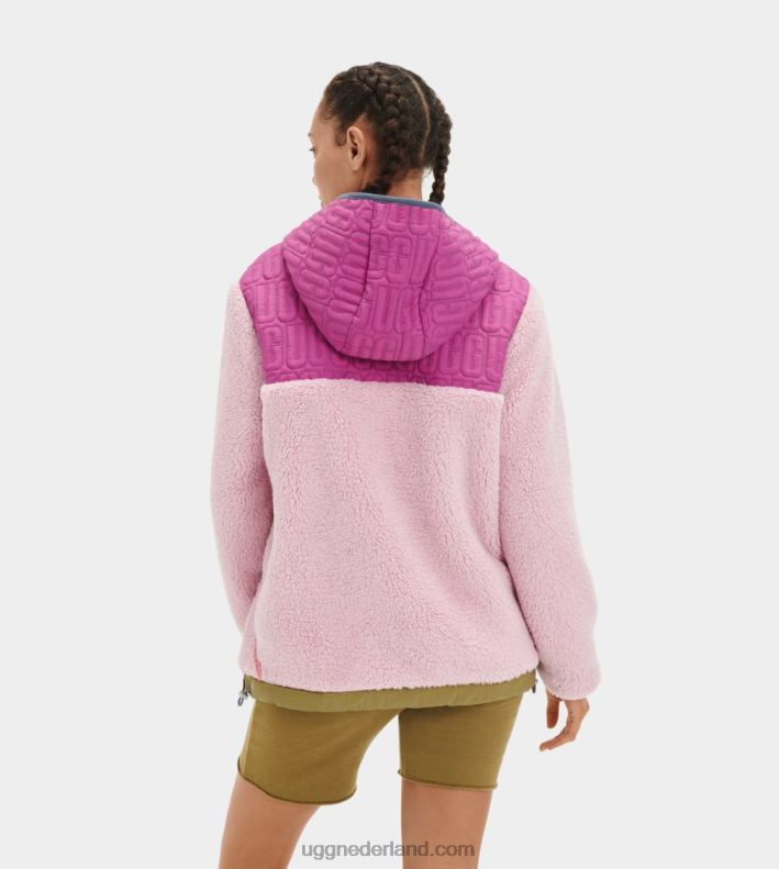 vrouwen lavendel bries multi UGG iggy sherpa pullover met halve rits 686ZP2239
