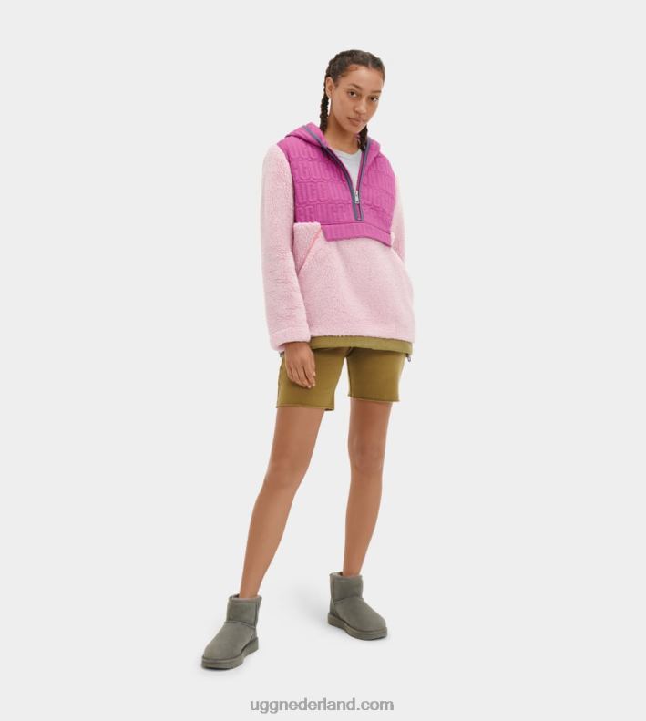 vrouwen lavendel bries multi UGG iggy sherpa pullover met halve rits 686ZP2239
