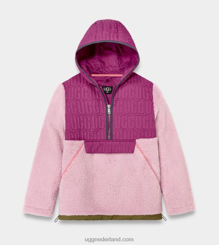 vrouwen lavendel bries multi UGG iggy sherpa pullover met halve rits 686ZP2239