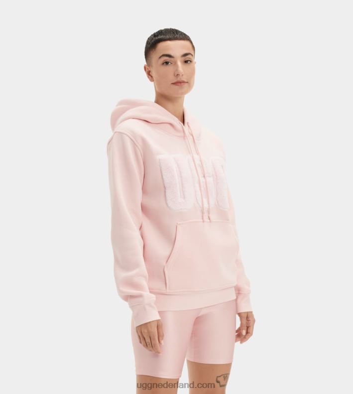 vrouwen lotusbloem UGG grijze hoodie met fuzzy logo 686ZP902