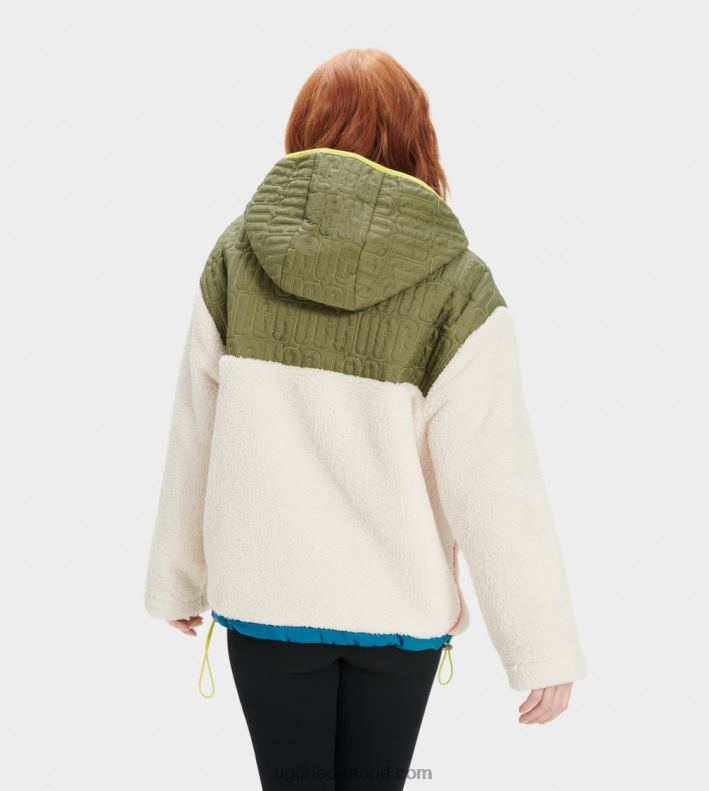 vrouwen natuurlijke multi UGG iggy sherpa pullover met halve rits 686ZP2238