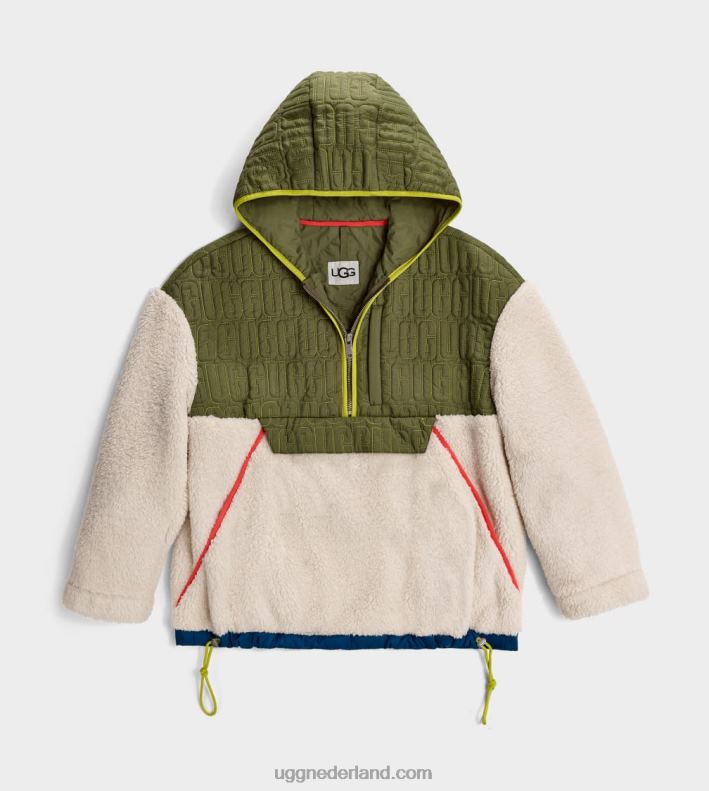 vrouwen natuurlijke multi UGG iggy sherpa pullover met halve rits 686ZP2238