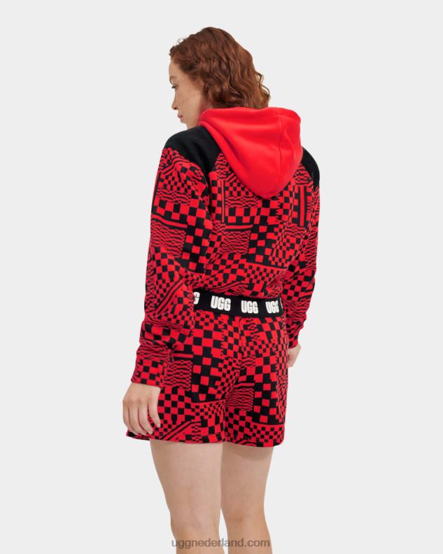 vrouwen ontbranden / zwarte controles UGG mallory cropped hoodie geruit 686ZP1237