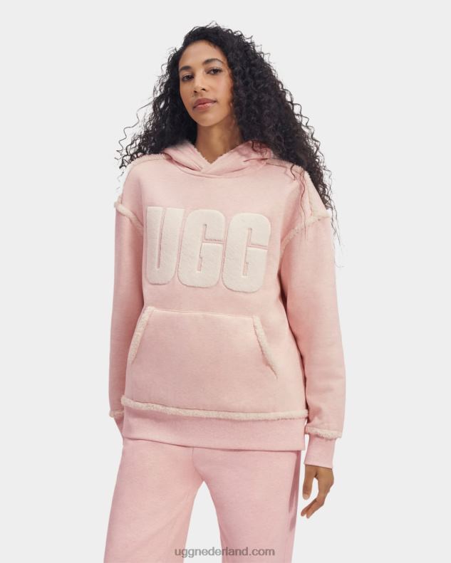 vrouwen roze nevel UGG joanne b fleece hoodie-logo 686ZP1051