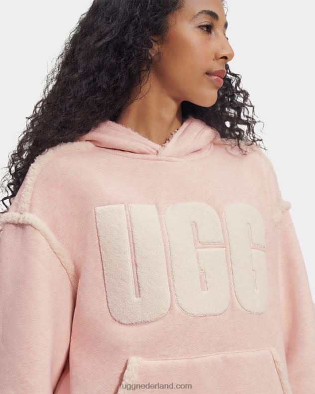 vrouwen roze nevel UGG joanne b fleece hoodie-logo 686ZP1051