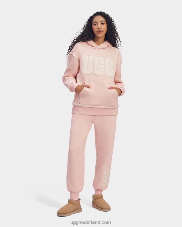 vrouwen roze nevel UGG joanne b fleece hoodie-logo 686ZP1051