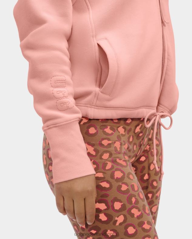 vrouwen roze opaal UGG Oaklynn hoodie met volledige rits 686ZP102