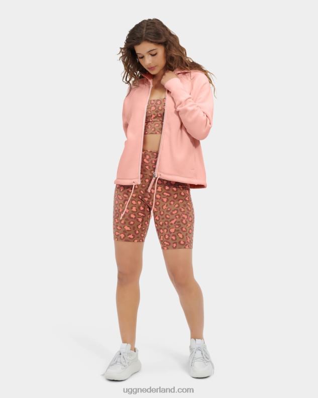 vrouwen roze opaal UGG Oaklynn hoodie met volledige rits 686ZP102