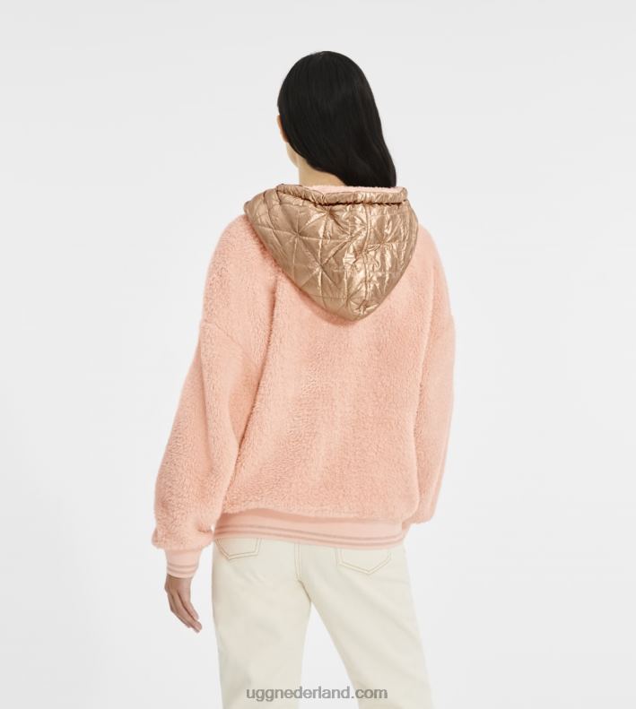 vrouwen roze schemer/rosé goud UGG loyra sherpa hoodie metallic 686ZP1375