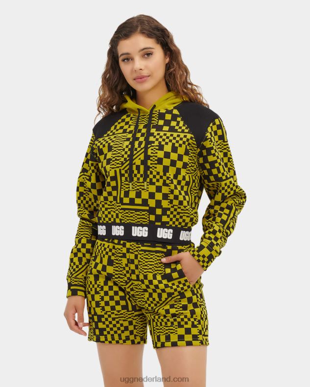 vrouwen smaak / zwarte cheques UGG mallory cropped hoodie geruit 686ZP1238