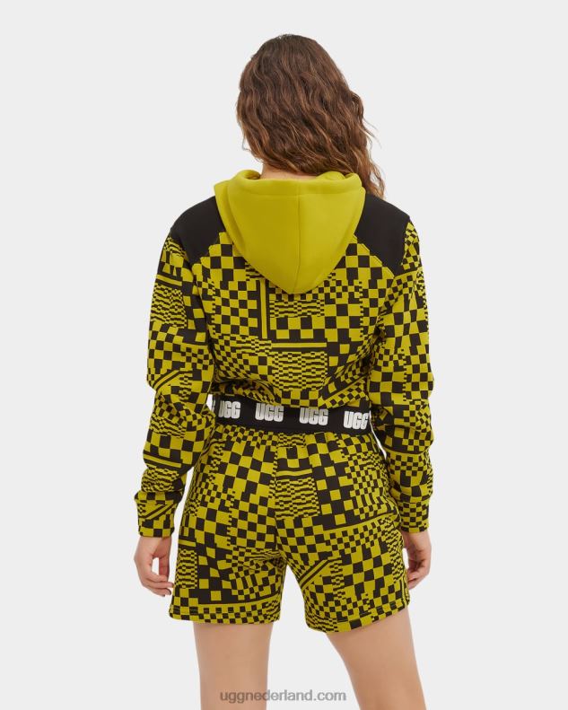 vrouwen smaak / zwarte cheques UGG mallory cropped hoodie geruit 686ZP1238