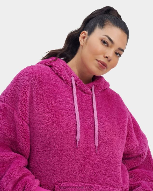 vrouwen solferino roze UGG loyra sherpa hoodie 686ZP1278