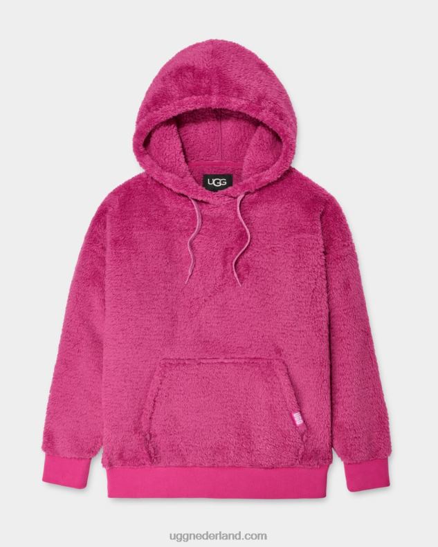 vrouwen solferino roze UGG loyra sherpa hoodie 686ZP1278