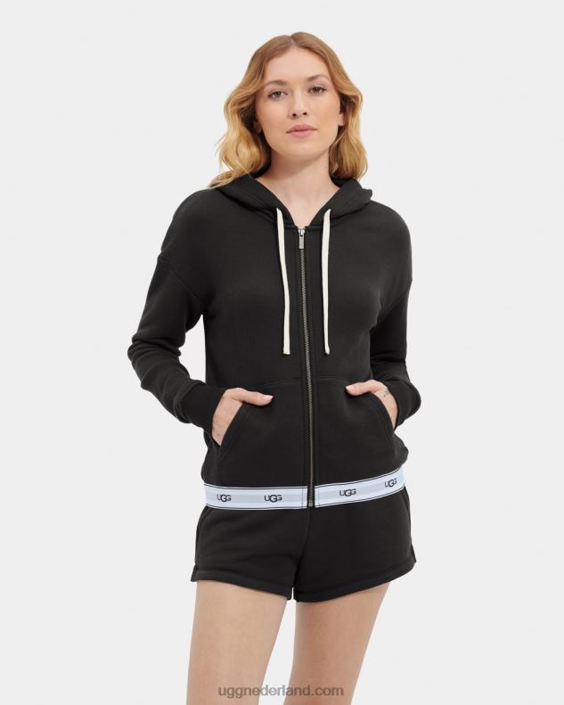 vrouwen zwart UGG Sena hoodie met rits 686ZP111