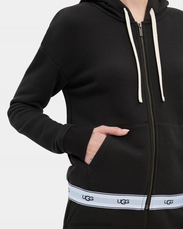 vrouwen zwart UGG Sena hoodie met rits 686ZP111