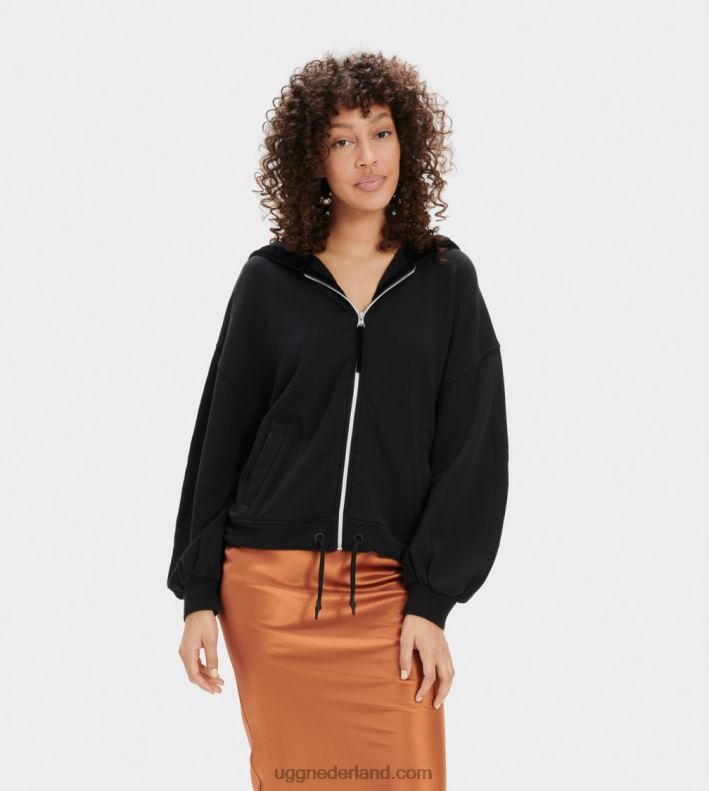 vrouwen zwart UGG abbi hoodie met halve maanmouwen 686ZP1368