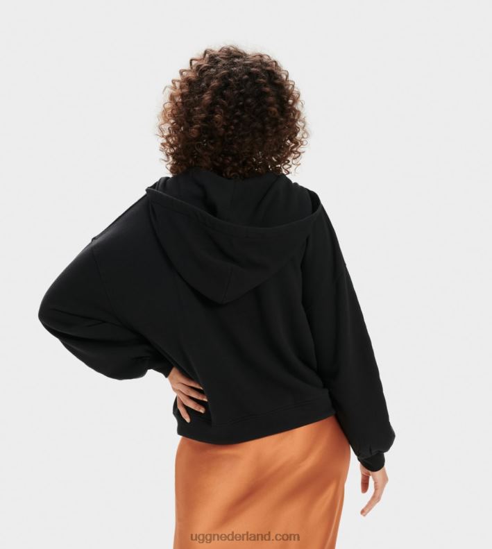 vrouwen zwart UGG abbi hoodie met halve maanmouwen 686ZP1368