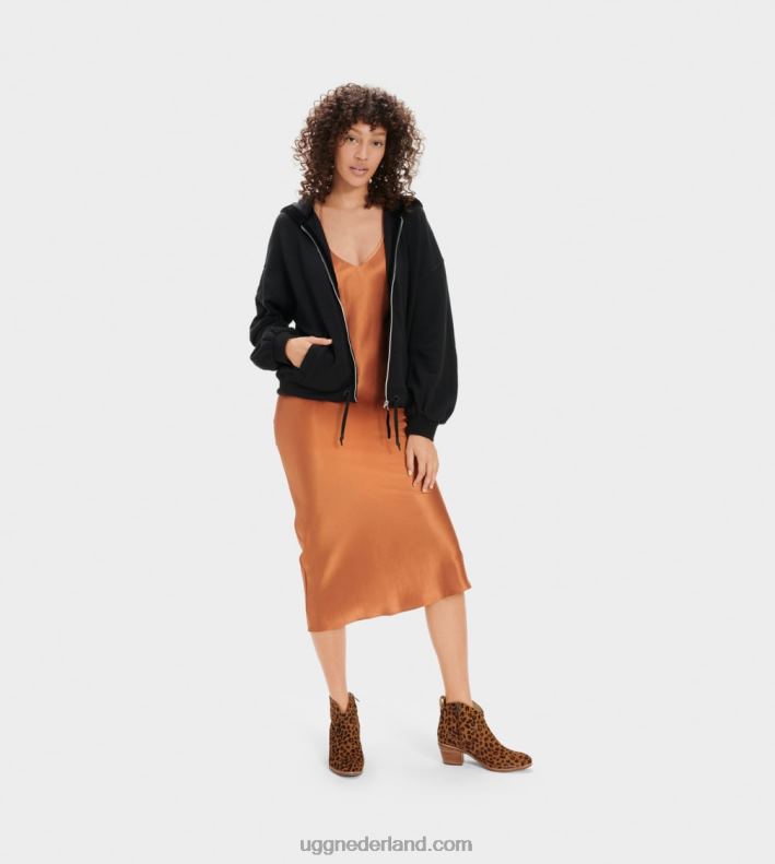 vrouwen zwart UGG abbi hoodie met halve maanmouwen 686ZP1368