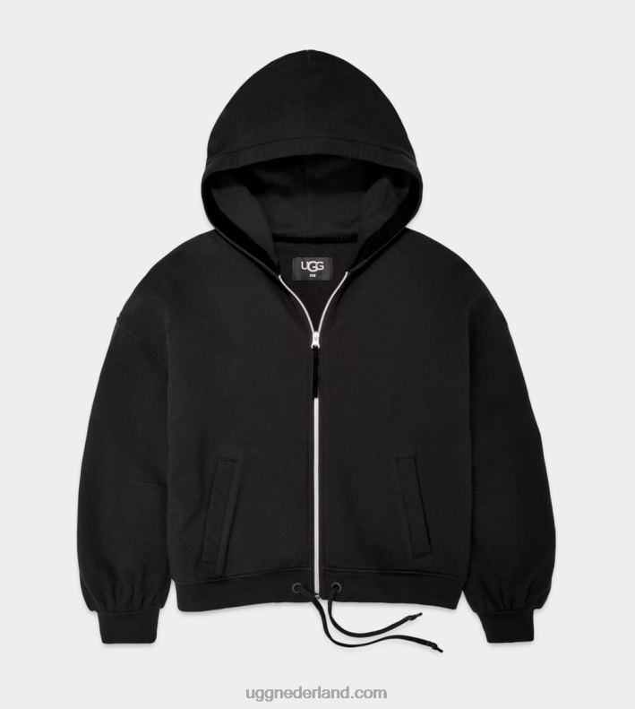 vrouwen zwart UGG abbi hoodie met halve maanmouwen 686ZP1368