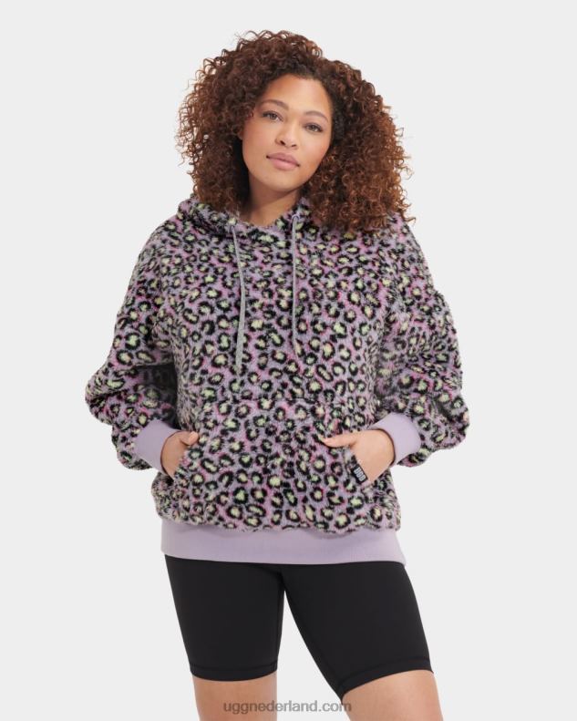 vrouwen zwart vlekkerig UGG loyra sherpa hoodie 686ZP1283