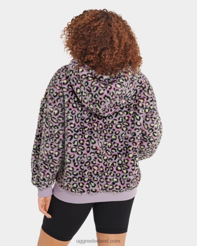 vrouwen zwart vlekkerig UGG loyra sherpa hoodie 686ZP1283