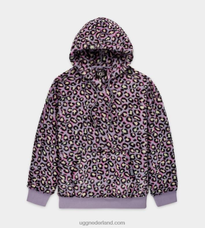 vrouwen zwart vlekkerig UGG loyra sherpa hoodie 686ZP1283