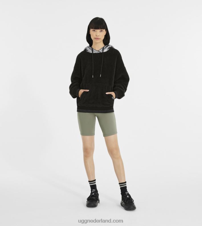 vrouwen zwart zilver UGG loyra sherpa hoodie metallic 686ZP1374