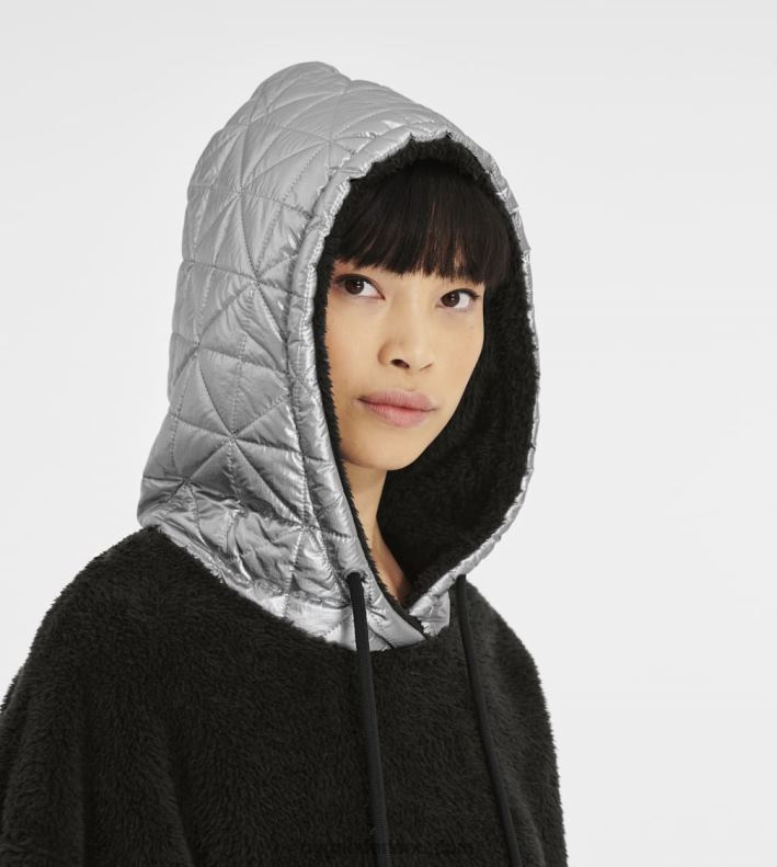 vrouwen zwart zilver UGG loyra sherpa hoodie metallic 686ZP1374
