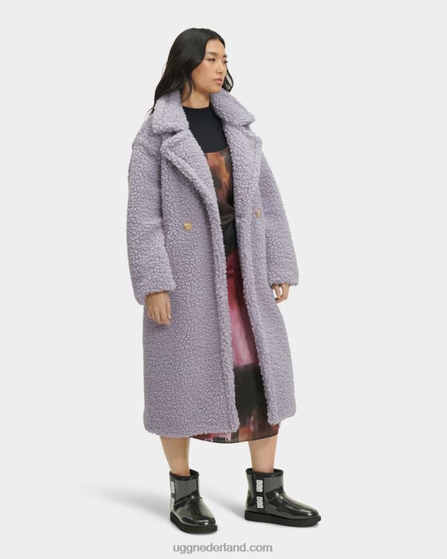 vrouwen bewolkt grijs UGG gertrude lange teddy jas 686ZP168