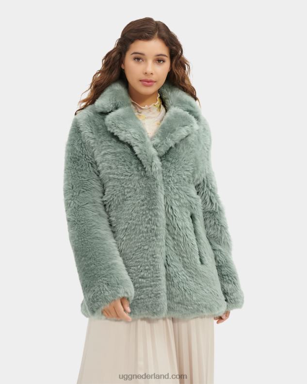 vrouwen chinois groen UGG lianna korte shearling jas 686ZP157