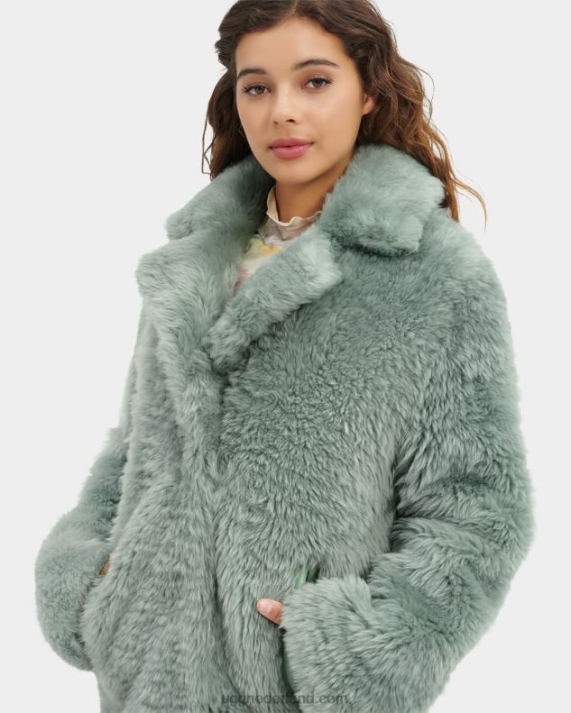 vrouwen chinois groen UGG lianna korte shearling jas 686ZP157