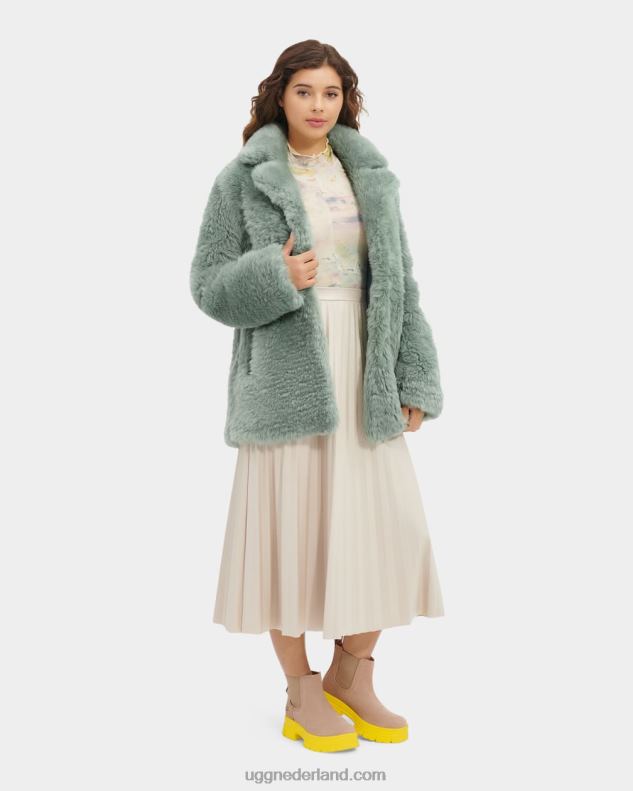 vrouwen chinois groen UGG lianna korte shearling jas 686ZP157