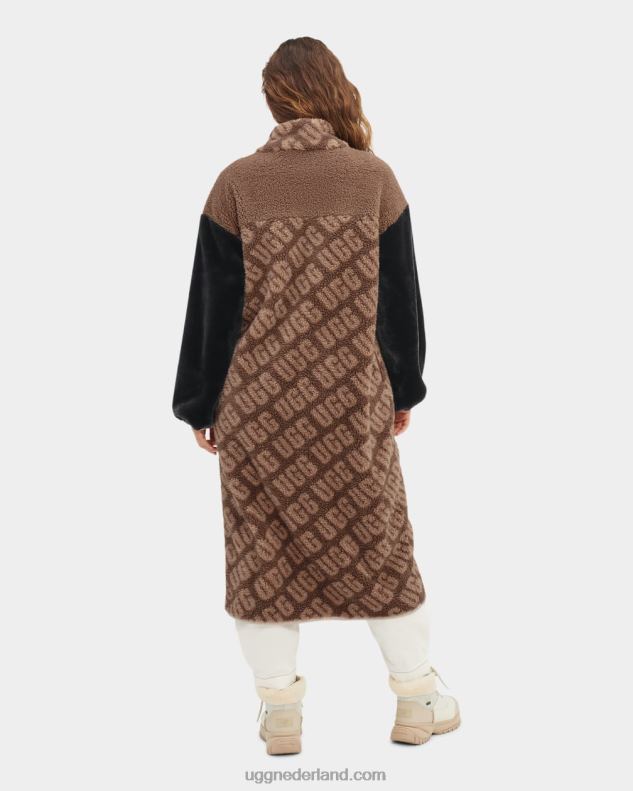 vrouwen schildpad logo UGG marlene sherpa lange jas 686ZP1337