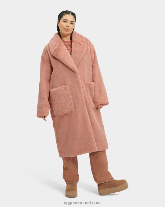 vrouwen verbrand koraal UGG avaline nep bontjas 686ZP1271