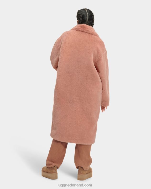 vrouwen verbrand koraal UGG avaline nep bontjas 686ZP1271