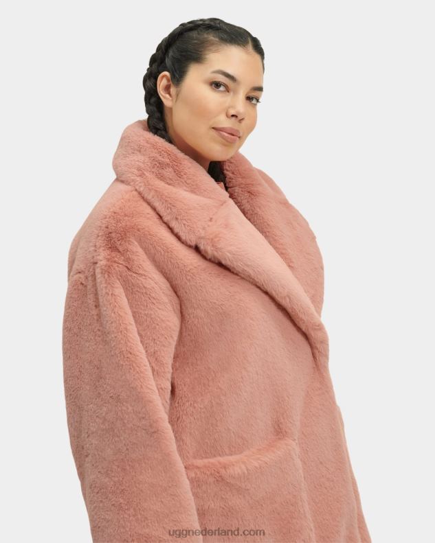 vrouwen verbrand koraal UGG avaline nep bontjas 686ZP1271