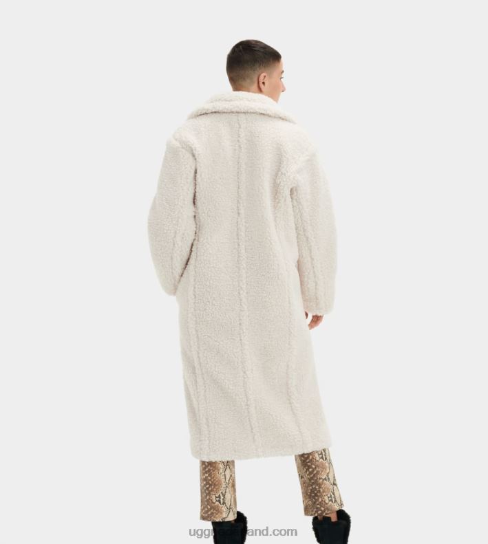 vrouwen winters wit UGG gertrude lange teddy jas 686ZP2074