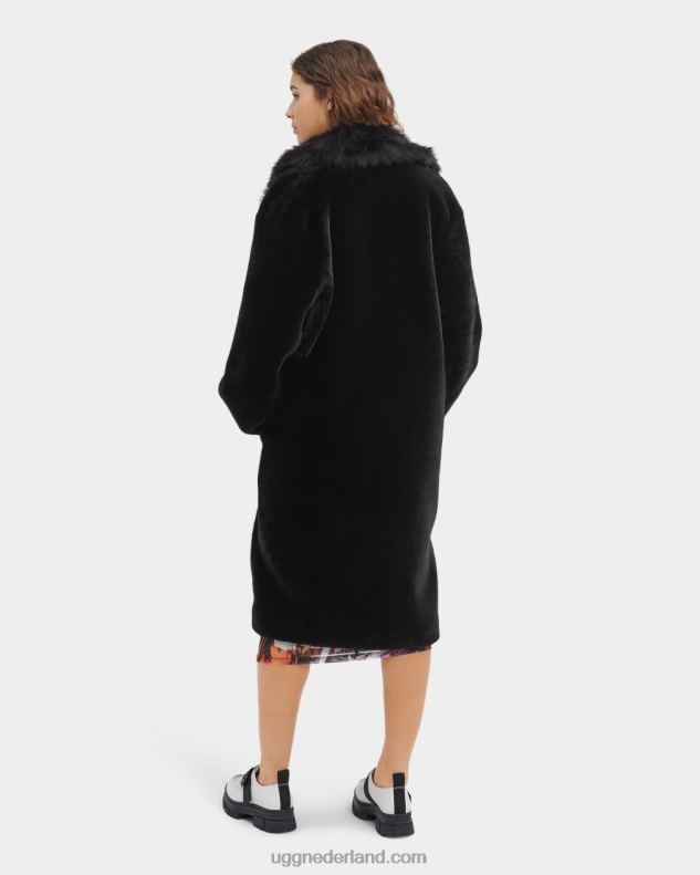 vrouwen zwart UGG audree schapenvacht jas 686ZP163