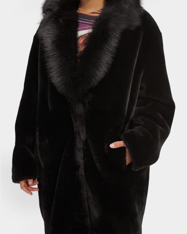 vrouwen zwart UGG audree schapenvacht jas 686ZP163