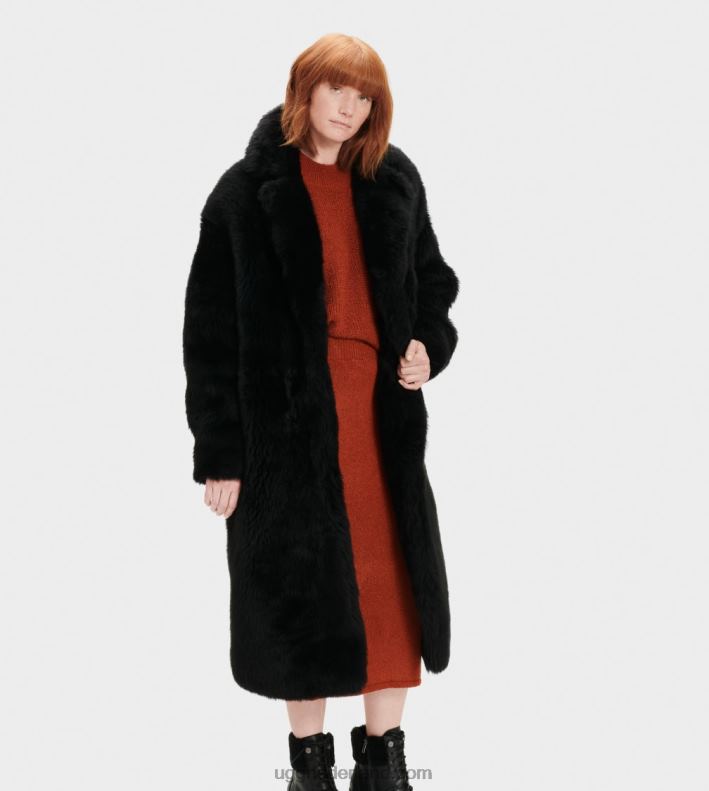 vrouwen zwart UGG esme lange schapenvacht 686ZP1174