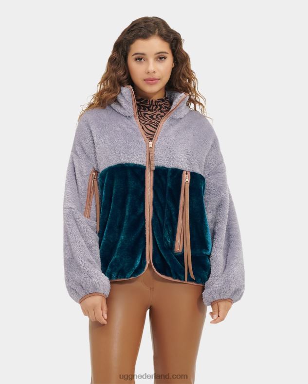 vrouwen gewolkt grijs/marinablauw UGG marlene sherpa-jack ii 686ZP2284