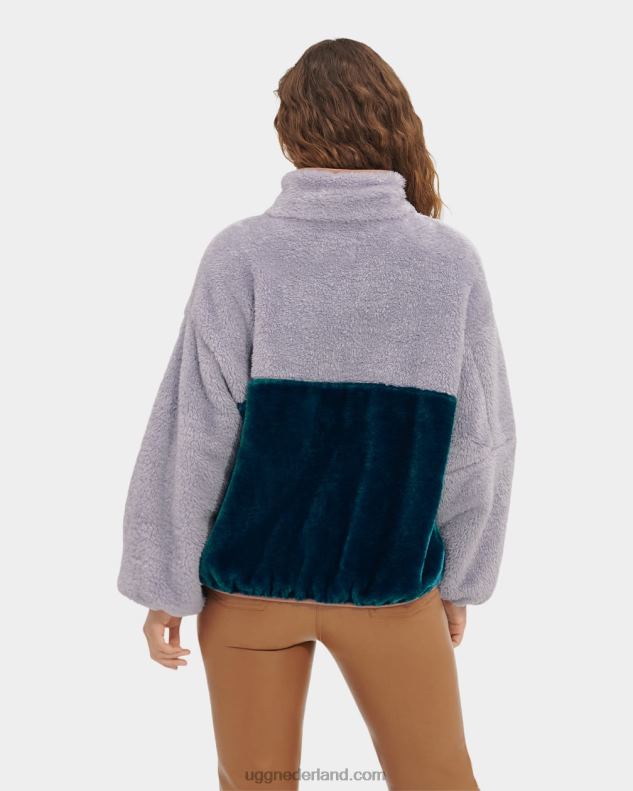 vrouwen gewolkt grijs/marinablauw UGG marlene sherpa-jack ii 686ZP2284