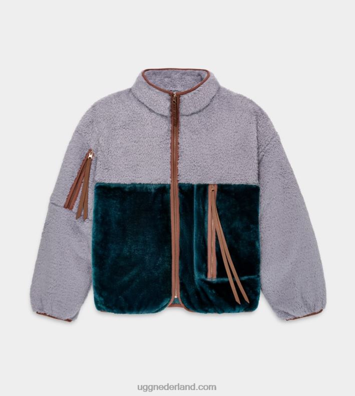 vrouwen gewolkt grijs/marinablauw UGG marlene sherpa-jack ii 686ZP2284