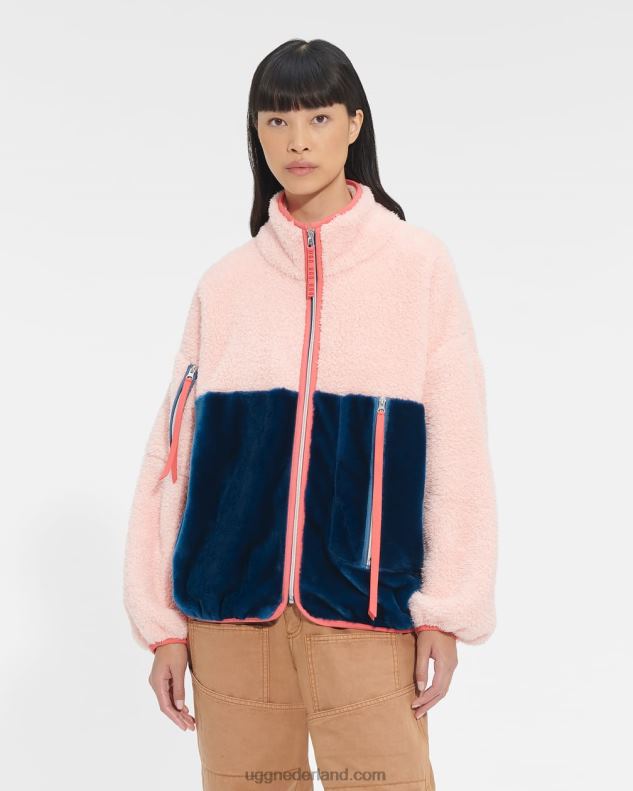 vrouwen roze opaal/eer blauw UGG marlene sherpa-jas 686ZP172
