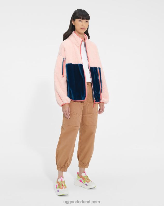 vrouwen roze opaal/eer blauw UGG marlene sherpa-jas 686ZP172