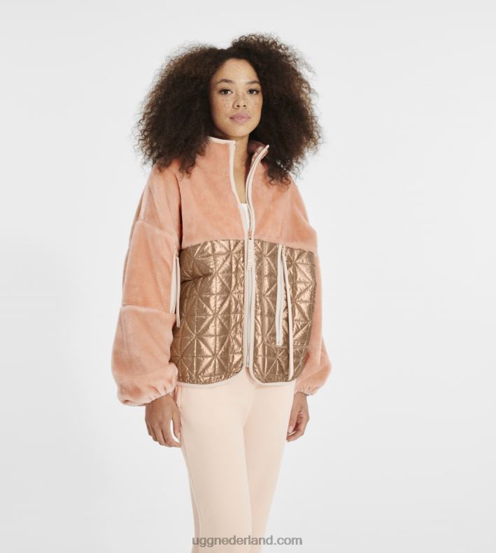 vrouwen roze schemer/rosé goud UGG marlene gewatteerde jas metallic 686ZP1372