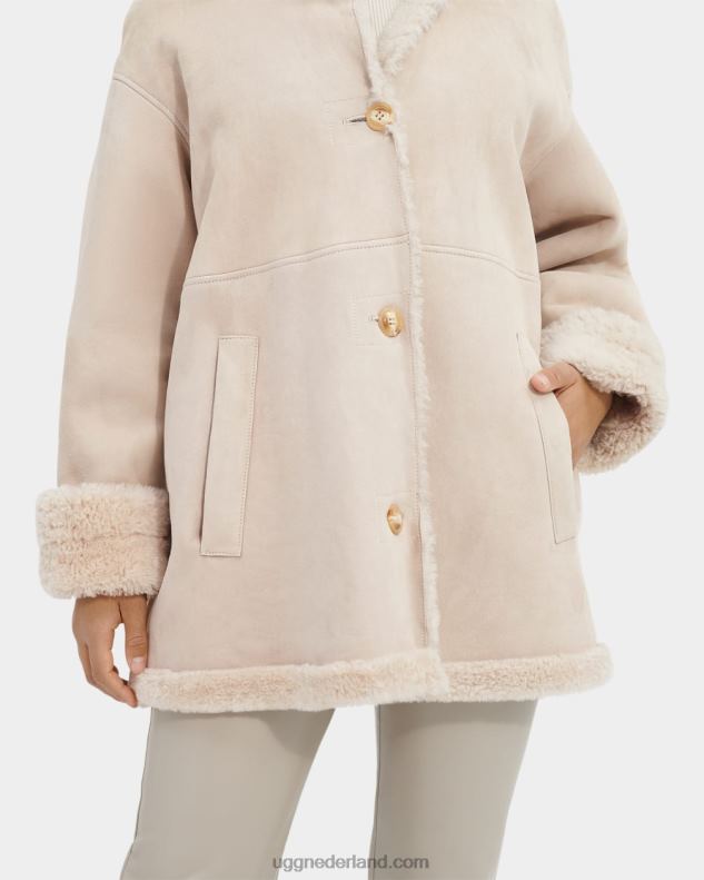 vrouwen zand UGG faydon omkeerbare shearling jas 686ZP2268