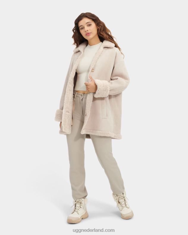 vrouwen zand UGG faydon omkeerbare shearling jas 686ZP2268