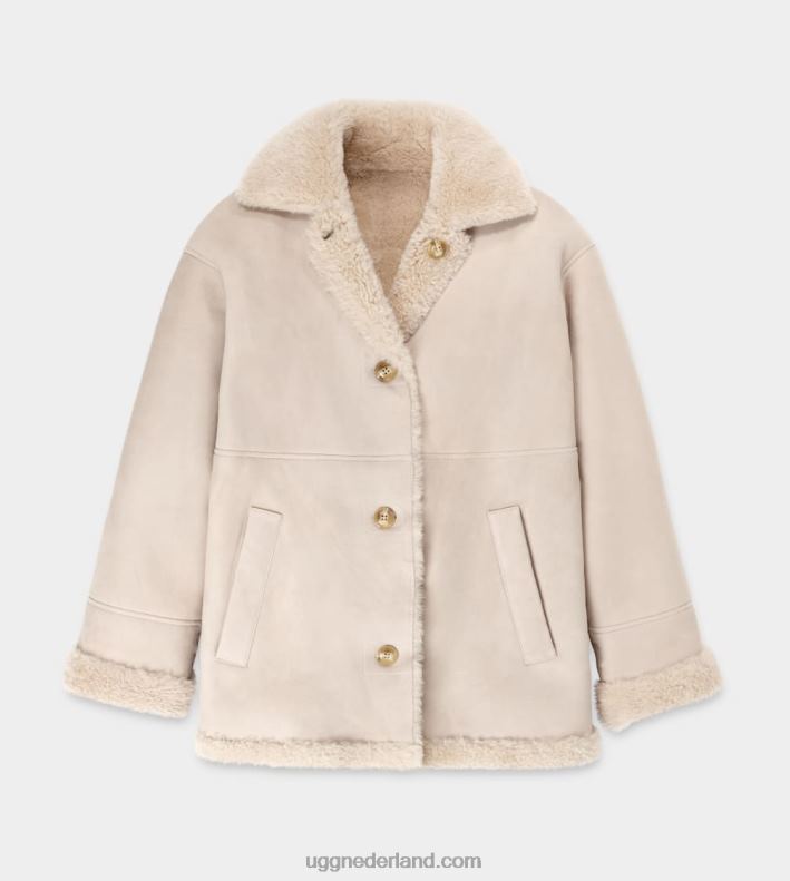 vrouwen zand UGG faydon omkeerbare shearling jas 686ZP2268