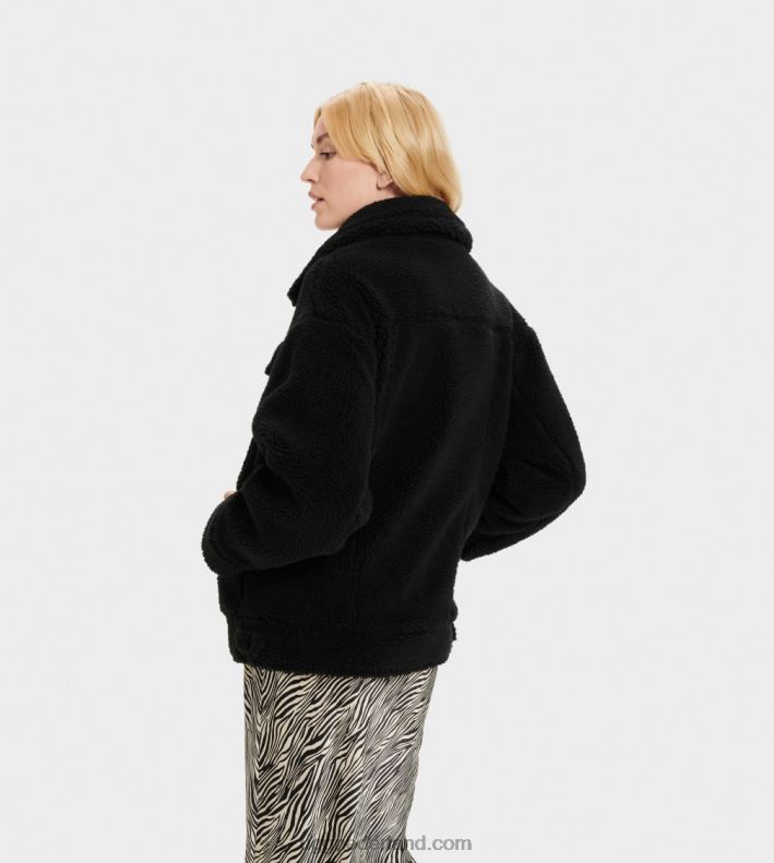 vrouwen zwart UGG frankie sherpa truckerjack 686ZP991